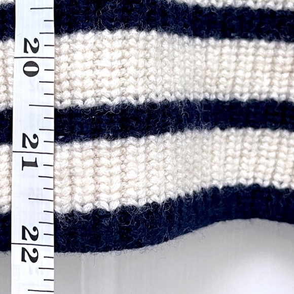 Rails Claudia Cream Navy Stripe Cashmere Wool Mock Neck Sweater Womens XS - Picture 8 of 12